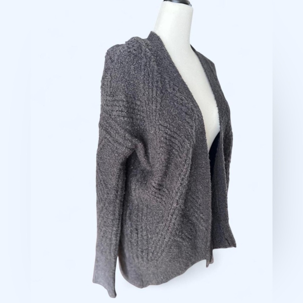 Moth Anthropologie Grey Chunky Cable Knit Alpaca Merino Wool Cardigan XS